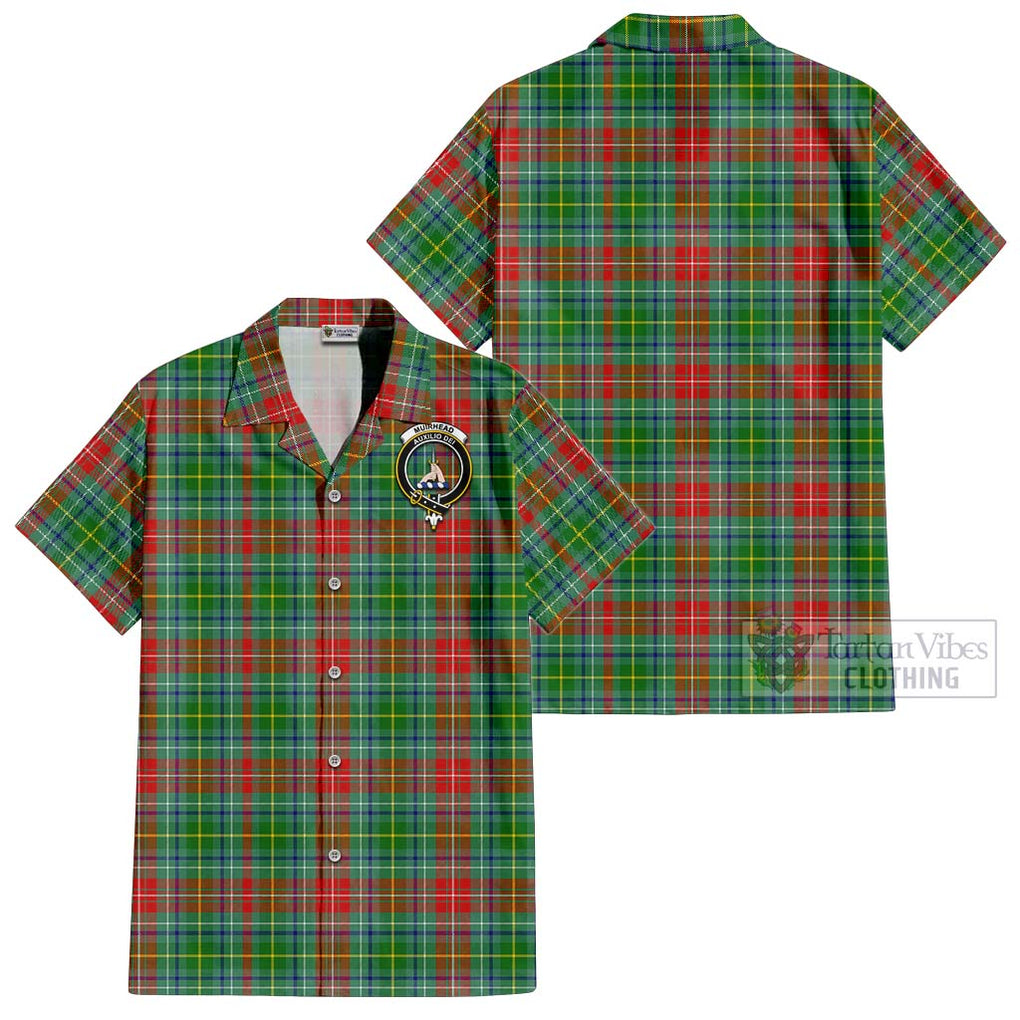 Muirhead Tartan Cotton Hawaiian Shirt with Family Crest Kid - Tartan Vibes Clothing