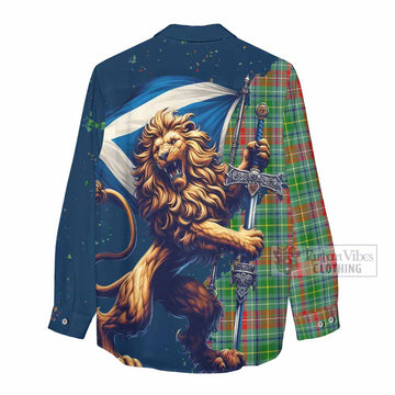 Muirhead Tartan Family Crest Women's Casual Shirt with Scottish Majestic Lion