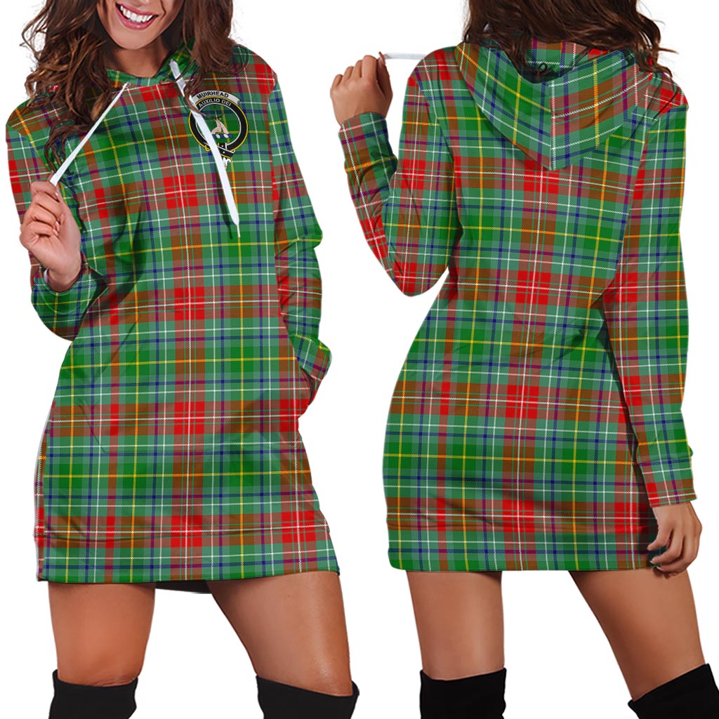 Muirhead Tartan Hoodie Dress with Family Crest - Tartanvibesclothing