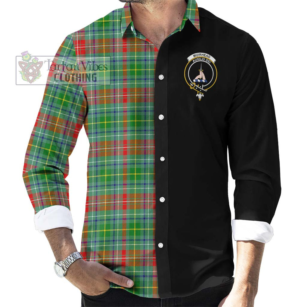 Muirhead Tartan Long Sleeve Button Shirt with Family Crest and Half Of Me Style - Tartanvibesclothing Shop