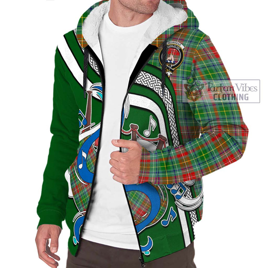 Muirhead Tartan Sherpa Hoodie with Epic Bagpipe Style Unisex - Tartanvibesclothing Shop