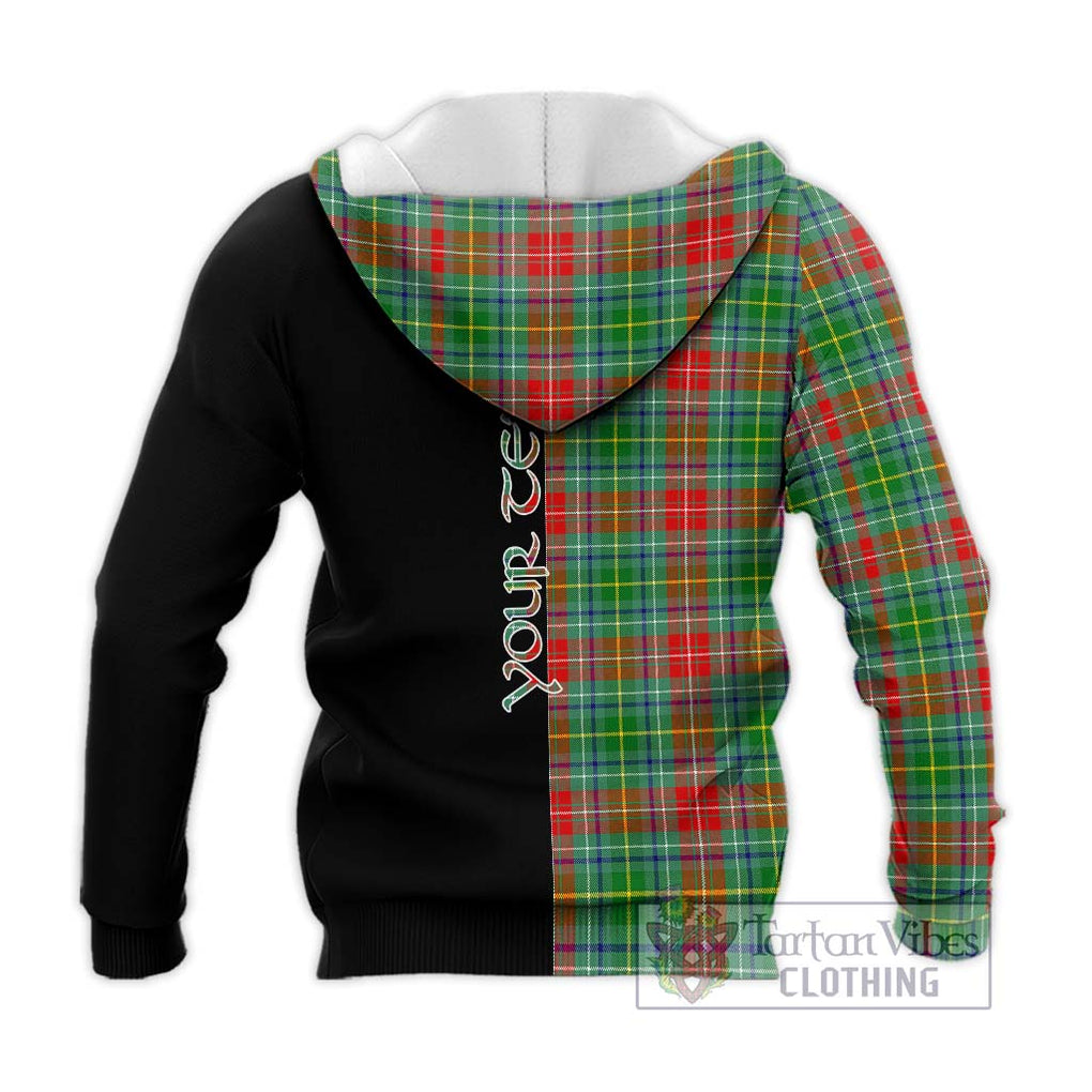 Muirhead Tartan Knitted Hoodie with Family Crest and Half Of Me Style - Tartanvibesclothing Shop