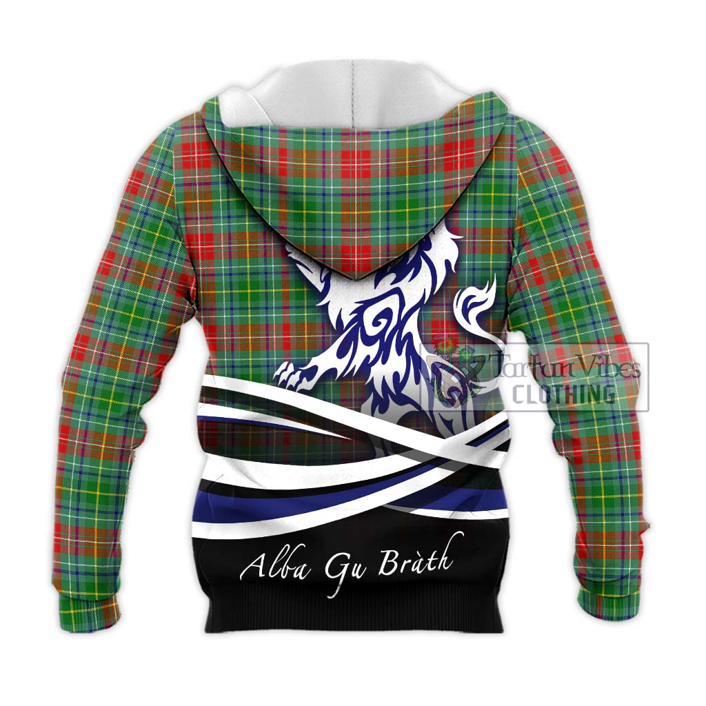 Tartan Vibes Clothing Muirhead Tartan Knitted Hoodie with Alba Gu Brath Regal Lion Emblem