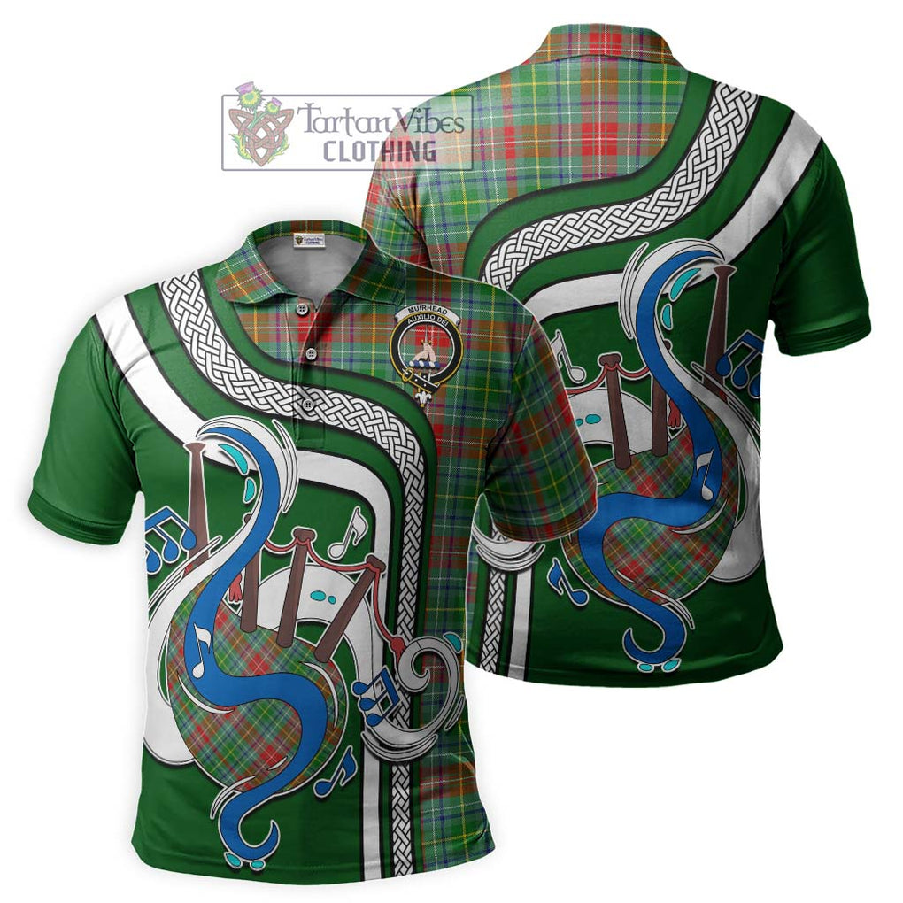 Tartan Vibes Clothing Muirhead Tartan Polo Shirt with Epic Bagpipe Style