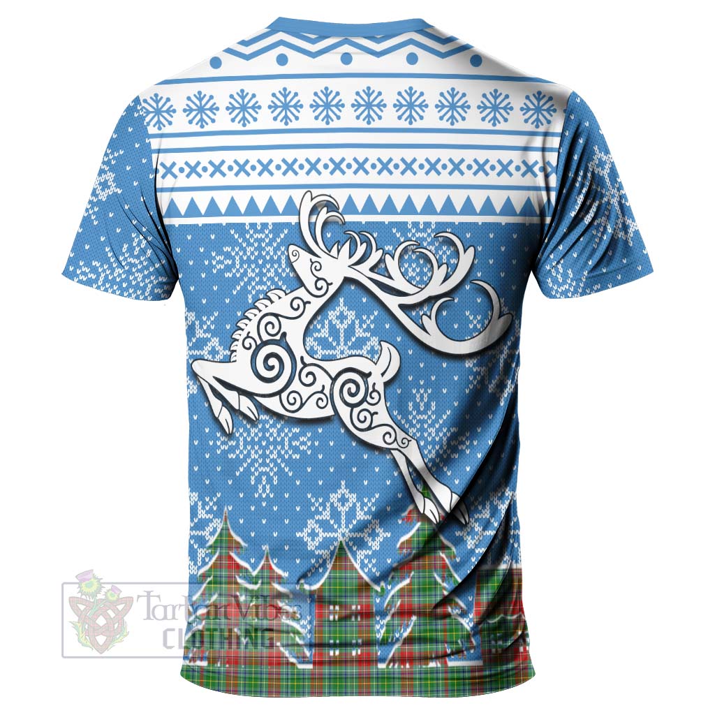 Tartan Vibes Clothing Muirhead Clan Christmas T-Shirt Celtic Reindeer Style