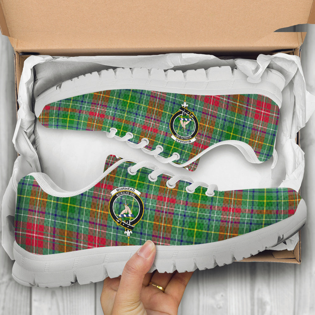 Muirhead Tartan Sneakers with Family Crest - Tartan Vibes Clothing