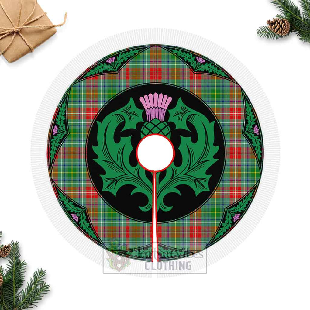 Tartan Vibes Clothing Muirhead Tartan Christmas Tree Skirt Scottish Thistle Style