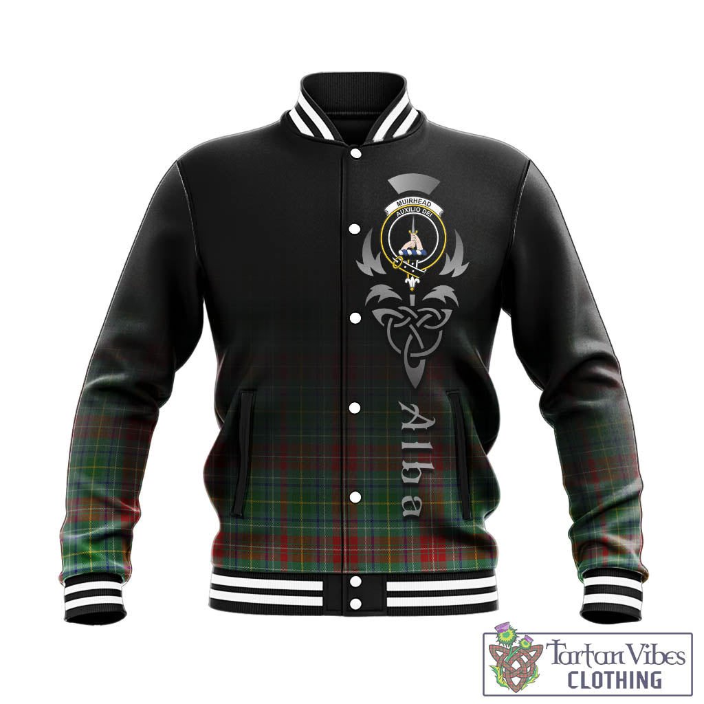 Tartan Vibes Clothing Muirhead Tartan Baseball Jacket Featuring Alba Gu Brath Family Crest Celtic Inspired
