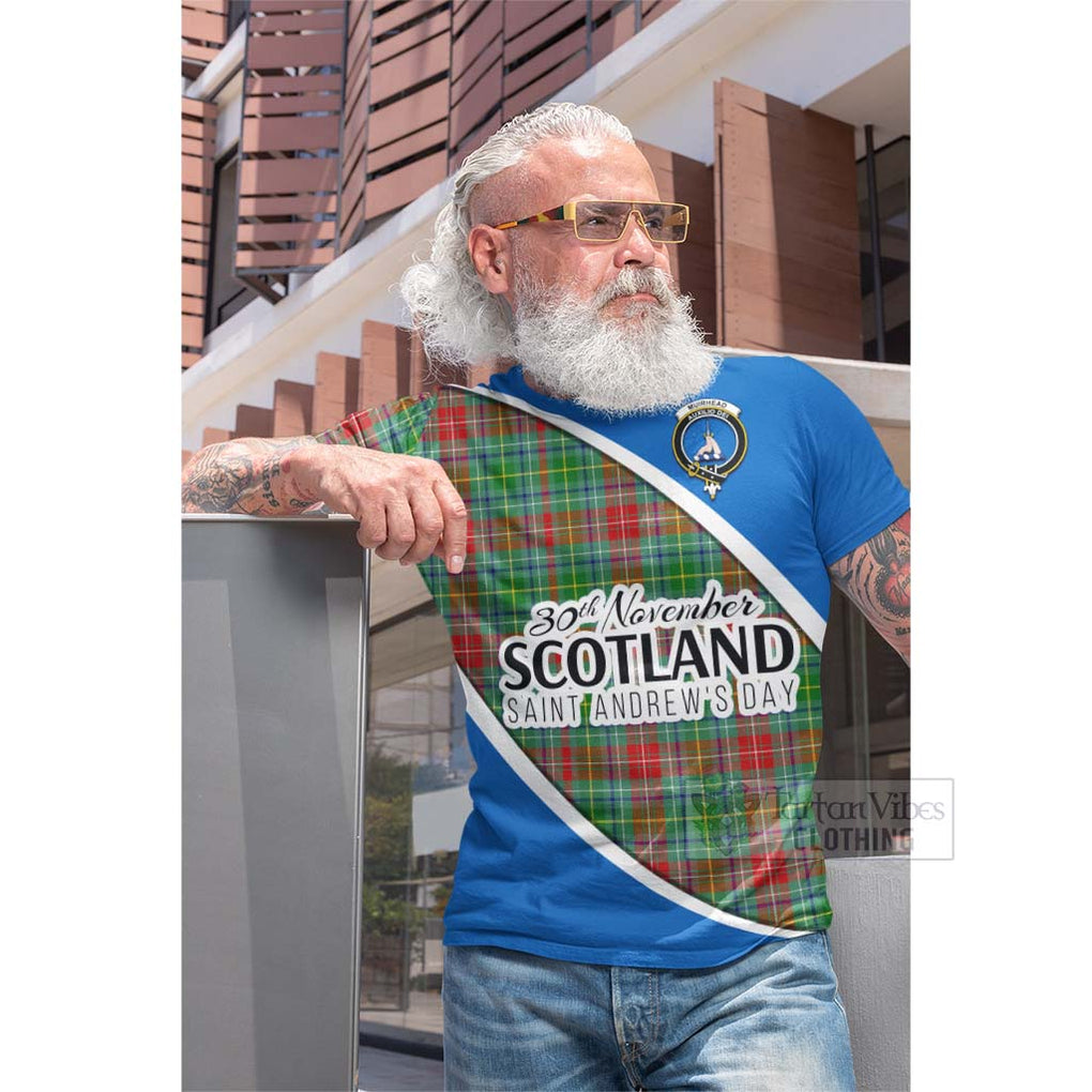 Tartan Vibes Clothing Muirhead Family Crest Tartan Cotton T-shirt Celebrate Saint Andrew's Day in Style