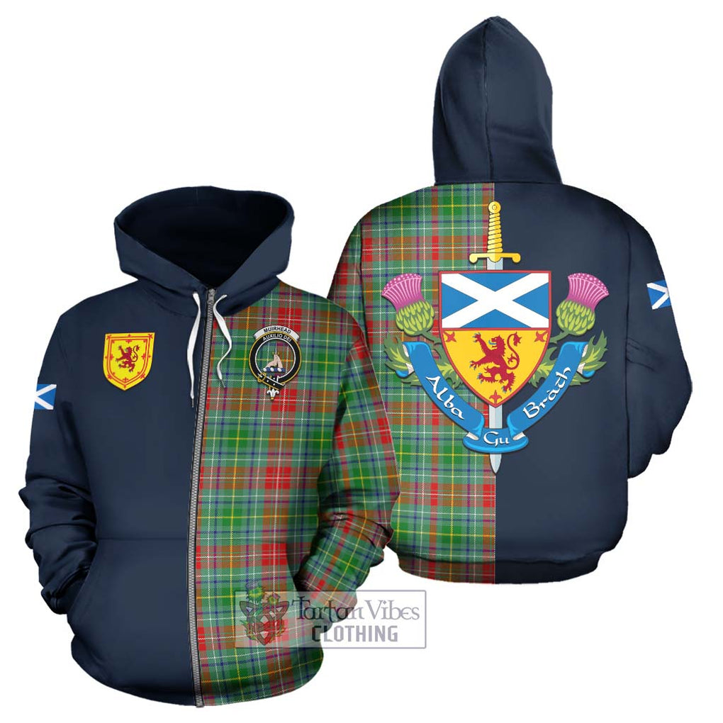 Tartan Vibes Clothing Muirhead Tartan Hoodie with Scottish Lion Royal Arm Half Style