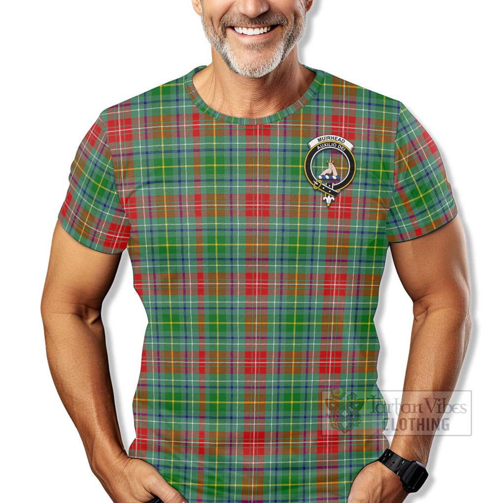 Tartan Vibes Clothing Muirhead Tartan T-Shirt with Family Crest Celtic Skull Style