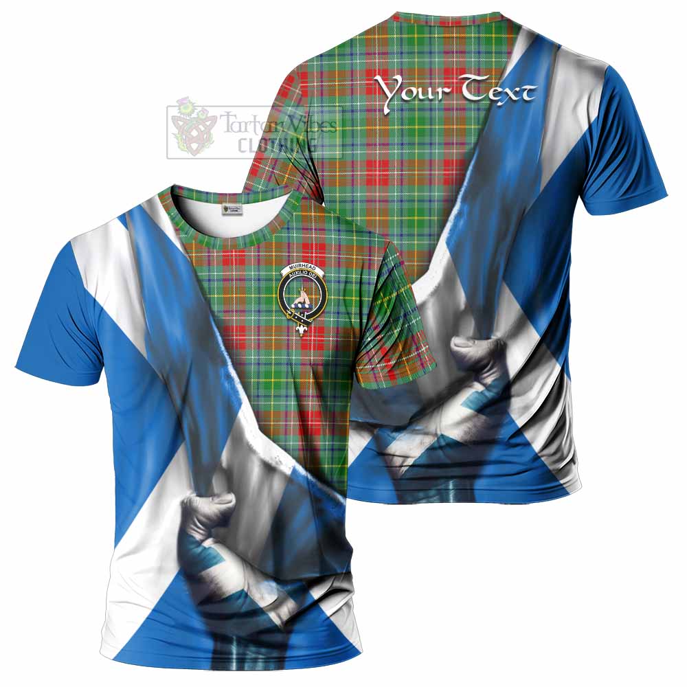 Tartan Vibes Clothing Muirhead Tartan T-Shirt with Family Crest Scotland Patriotic Style