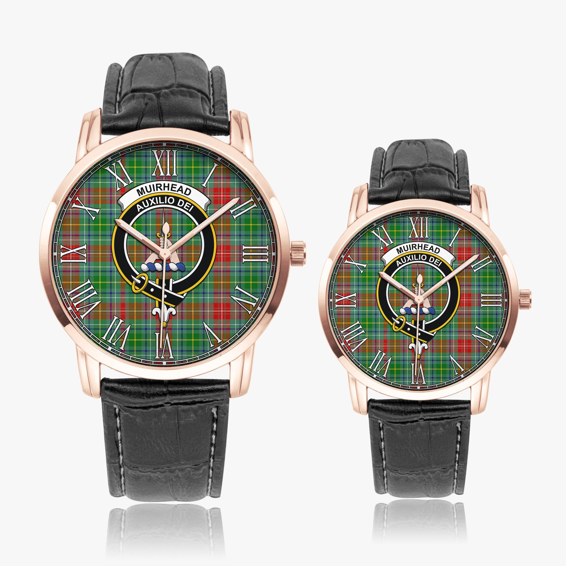 Muirhead Tartan Family Crest Leather Strap Quartz Watch - Tartanvibesclothing