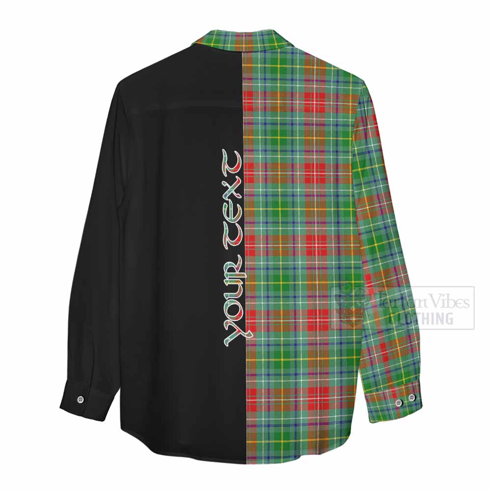 Tartan Vibes Clothing Muirhead Tartan Women's Casual Shirt with Family Crest and Half Of Me Style