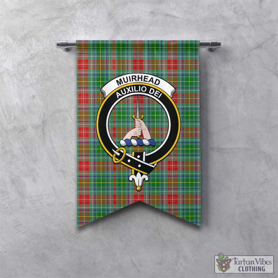 Tartan Vibes Clothing Muirhead Tartan Gonfalon, Tartan Banner with Family Crest