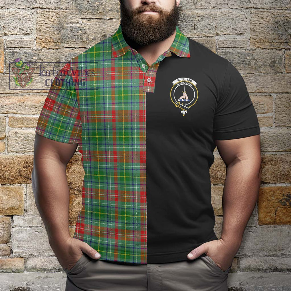 Muirhead Tartan Polo Shirt with Family Crest and Half Of Me Style - Tartanvibesclothing Shop