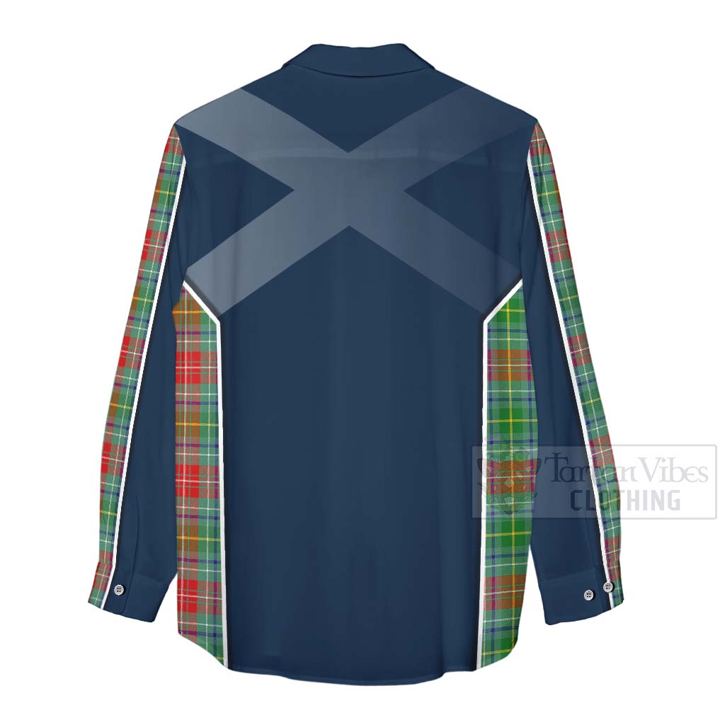 Tartan Vibes Clothing Muirhead Tartan Women's Casual Shirt with Family Crest and Scottish Thistle Vibes Sport Style