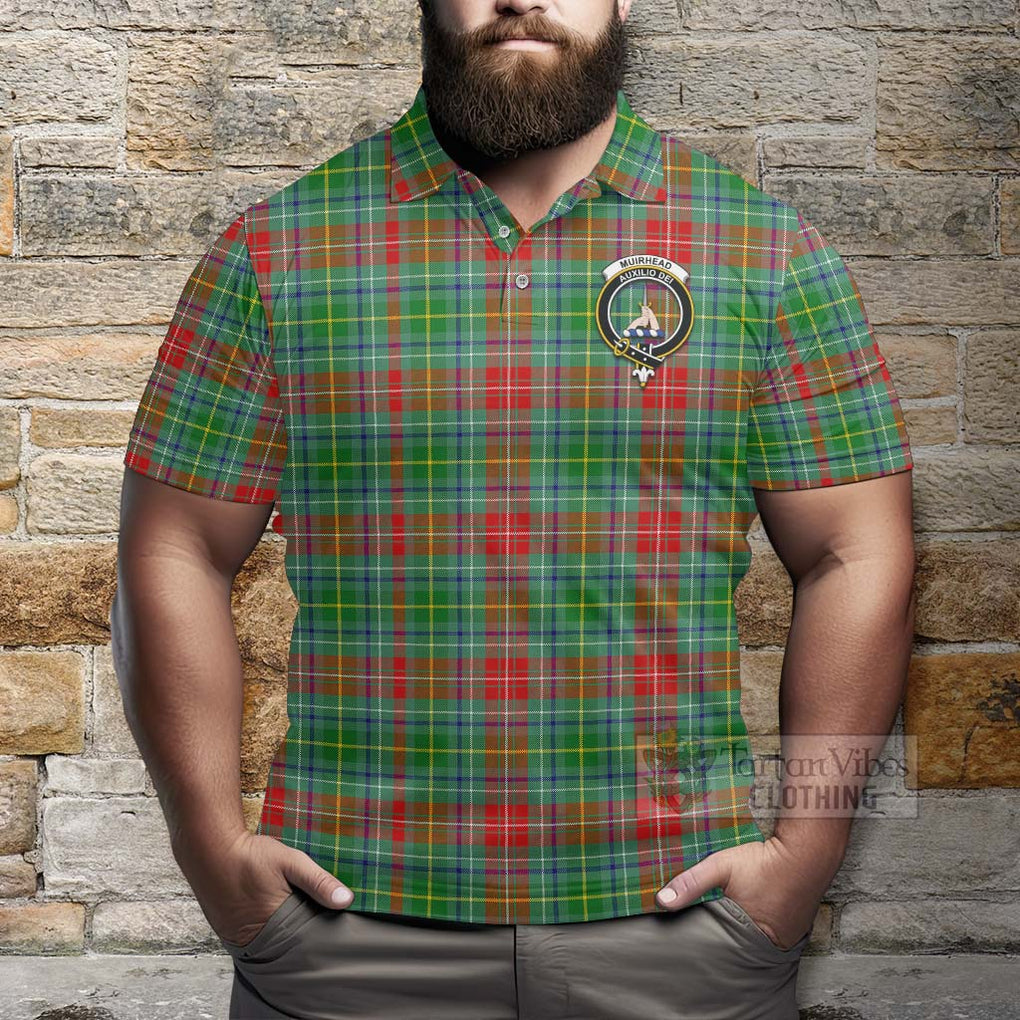 Tartan Vibes Clothing Muirhead Tartan Polo Shirt with Family Crest Celtic Skull Style