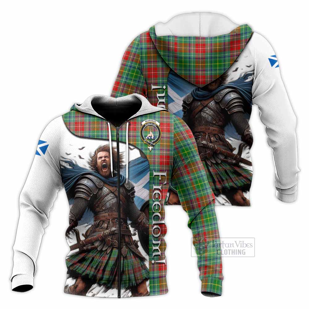 Tartan Vibes Clothing Muirhead Crest Tartan Knitted Hoodie Inspired by the Freedom of Scottish Warrior