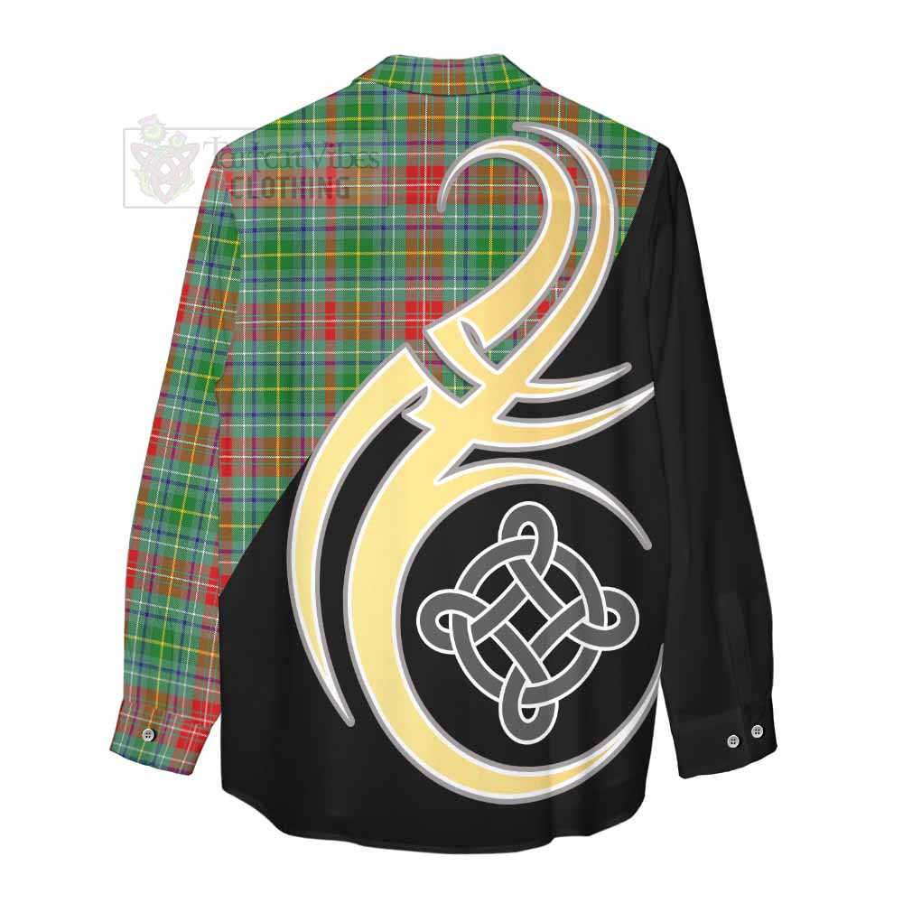 Tartan Vibes Clothing Muirhead Tartan Women's Casual Shirt with Family Crest and Celtic Symbol Style