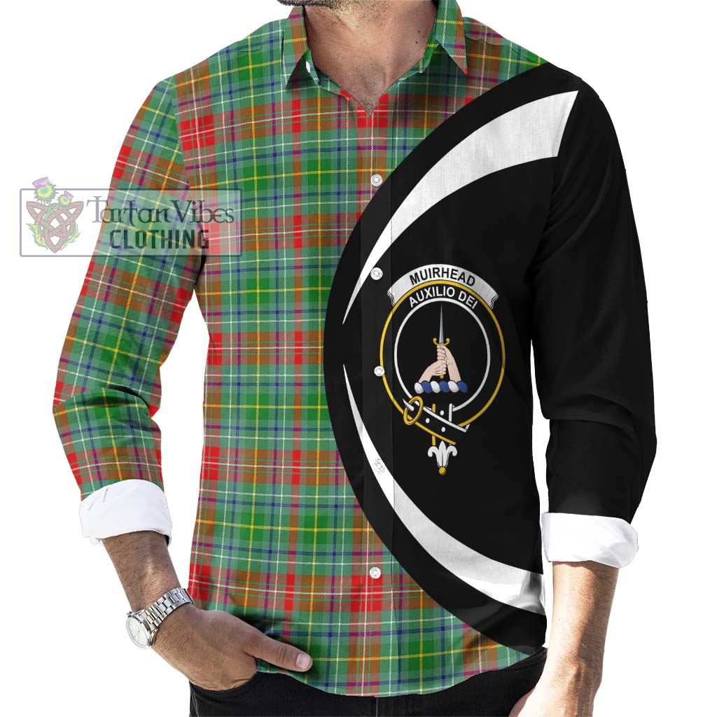 Muirhead Tartan Long Sleeve Button Up with Family Crest Circle Style - Tartan Vibes Clothing