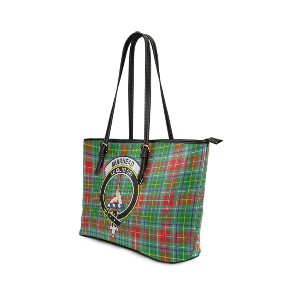 Muirhead Tartan Leather Tote Bag with Family Crest - Tartan Vibes Clothing