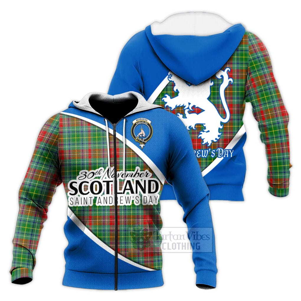 Tartan Vibes Clothing Muirhead Family Crest Tartan Knitted Hoodie Celebrate Saint Andrew's Day in Style