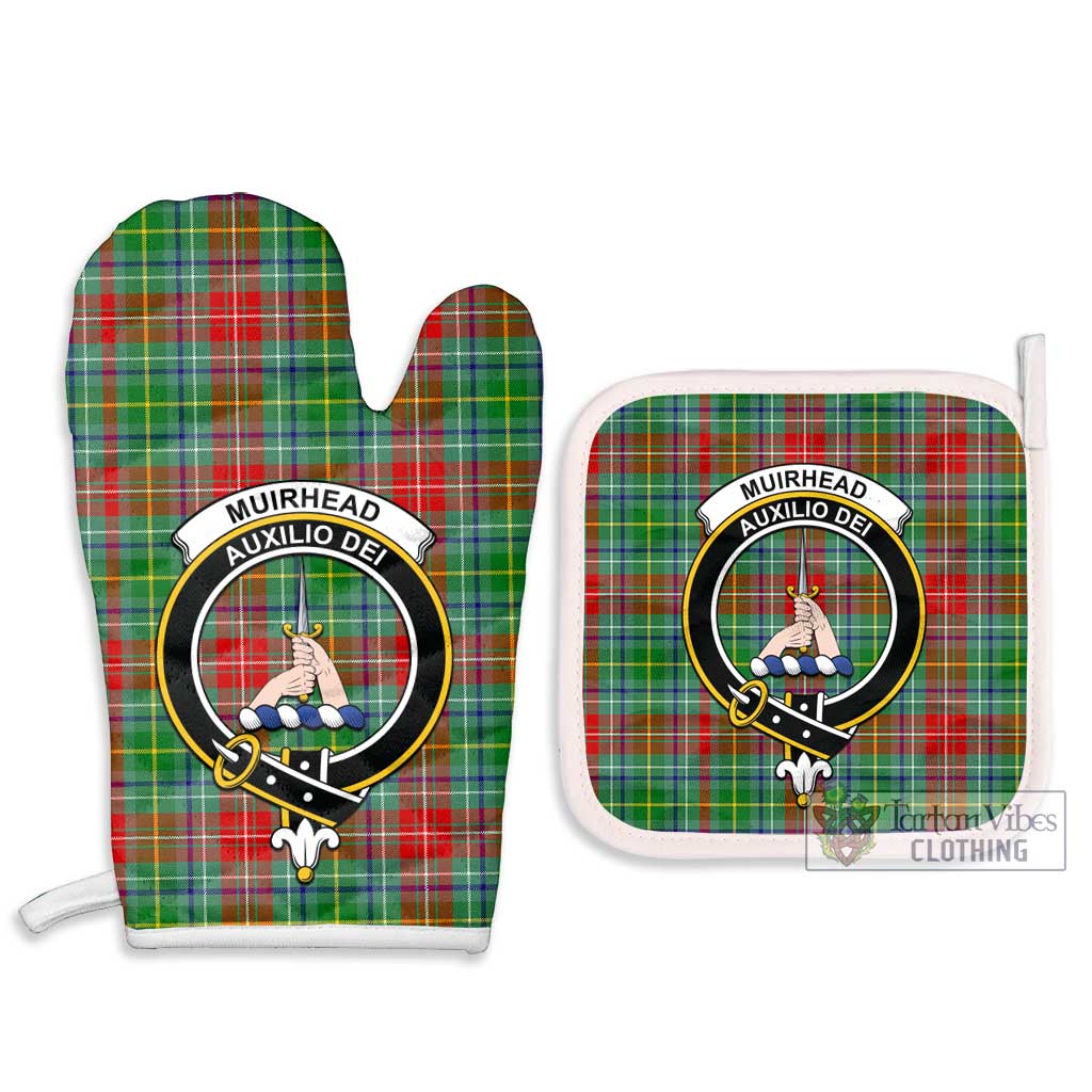 Tartan Vibes Clothing Muirhead Tartan Combo Oven Mitt & Pot-Holder with Family Crest