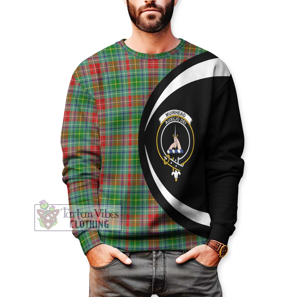 Muirhead Tartan Sweatshirt with Family Crest Circle Style - Tartan Vibes Clothing