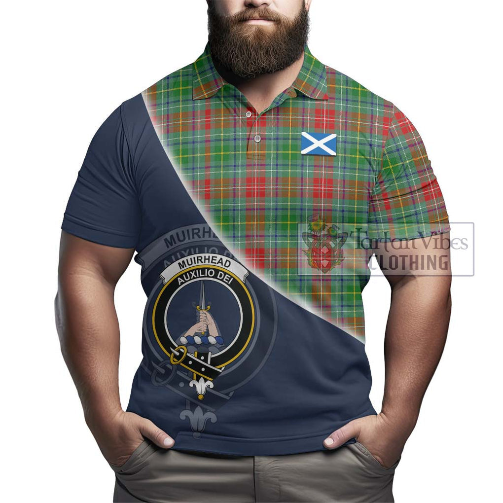 Muirhead Tartan Polo Shirt with Personalised National Flag and Family Crest Half Style - Tartanvibesclothing Shop