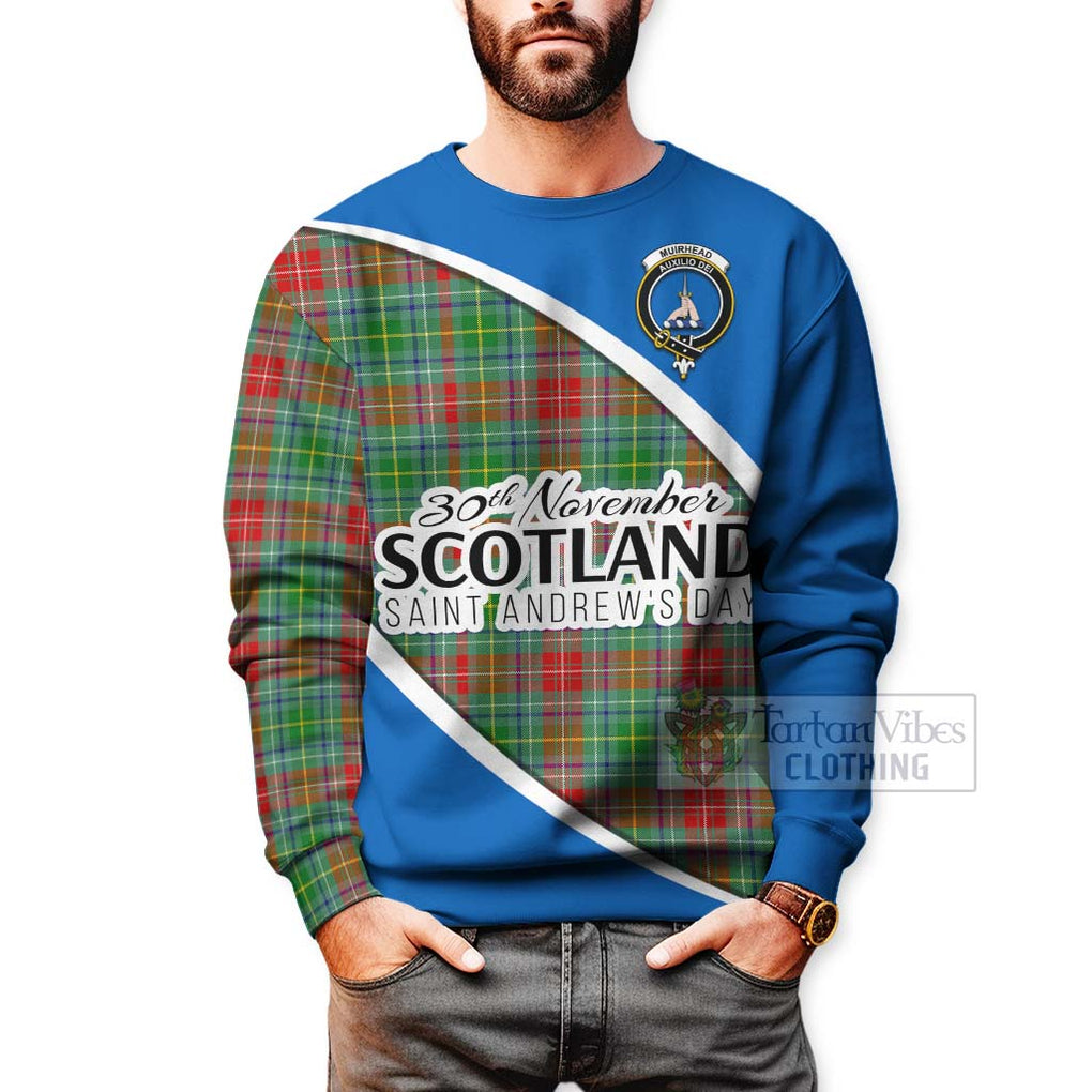 Tartan Vibes Clothing Muirhead Family Crest Tartan Sweatshirt Celebrate Saint Andrew's Day in Style