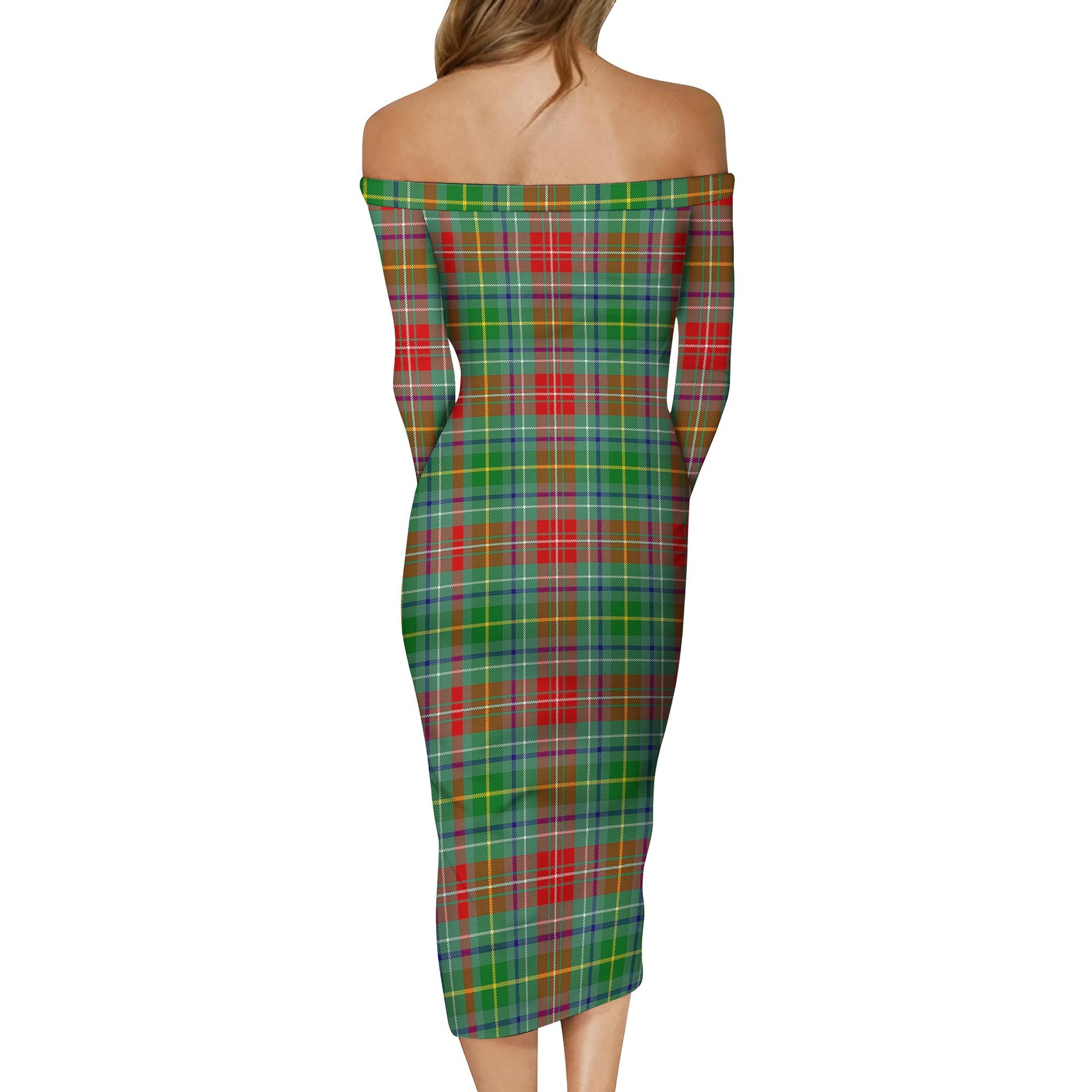 Muirhead Tartan Off Shoulder Lady Dress - Tartanvibesclothing