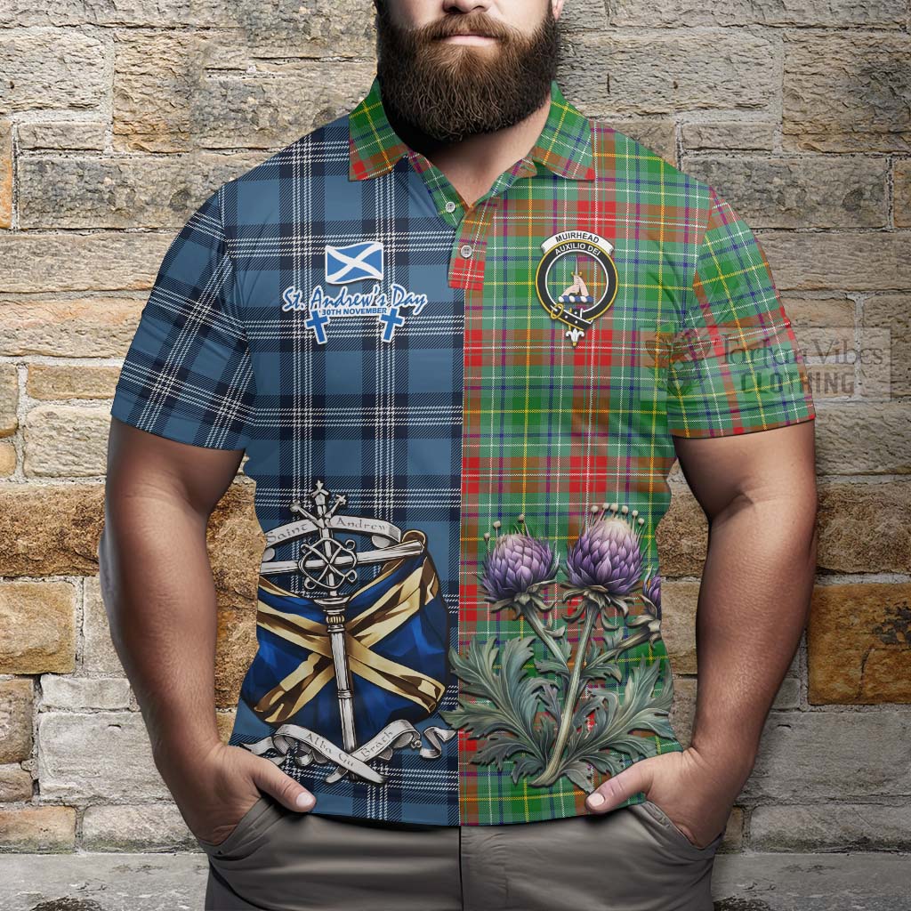 Tartan Vibes Clothing Muirhead Tartan Polo Shirt Happy St. Andrew's Day Half Tartan Style