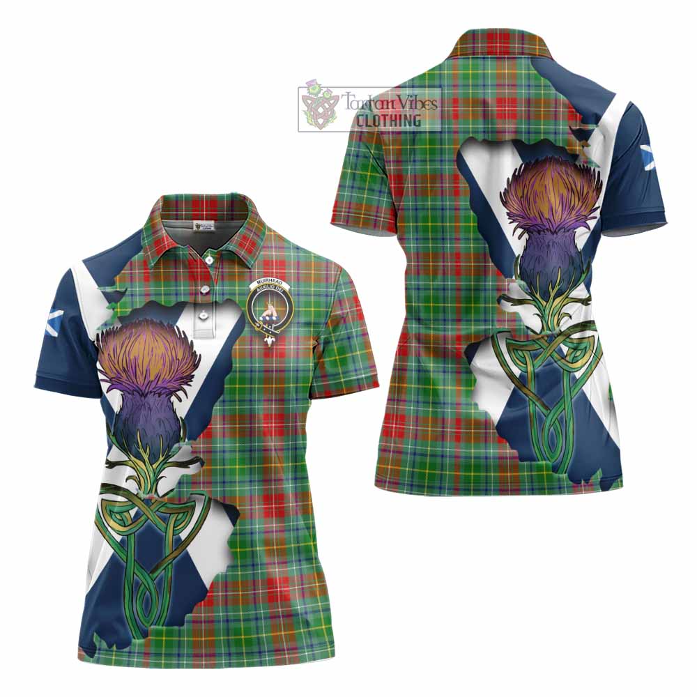 Muirhead Tartan Family Crest Women's Polo Shirt Scottish Thistle Celtic Inspired - Tartan Vibes Clothing