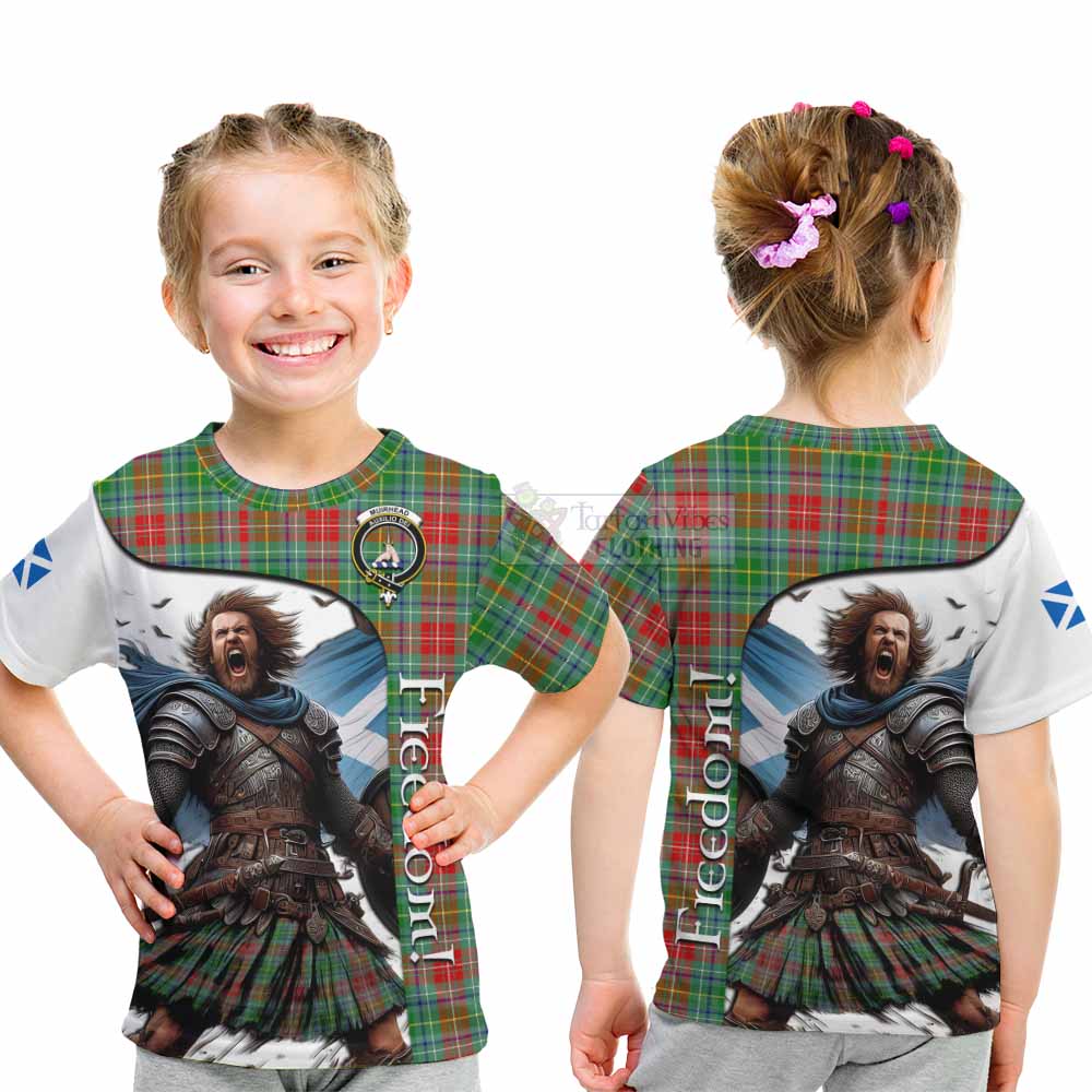 Tartan Vibes Clothing Muirhead Crest Tartan Kid T-Shirt Inspired by the Freedom of Scottish Warrior