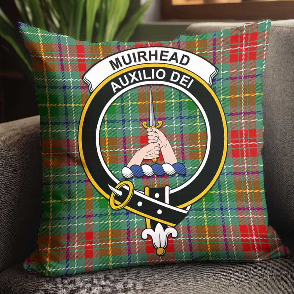 Muirhead Tartan Pillow Cover with Family Crest - Tartanvibesclothing