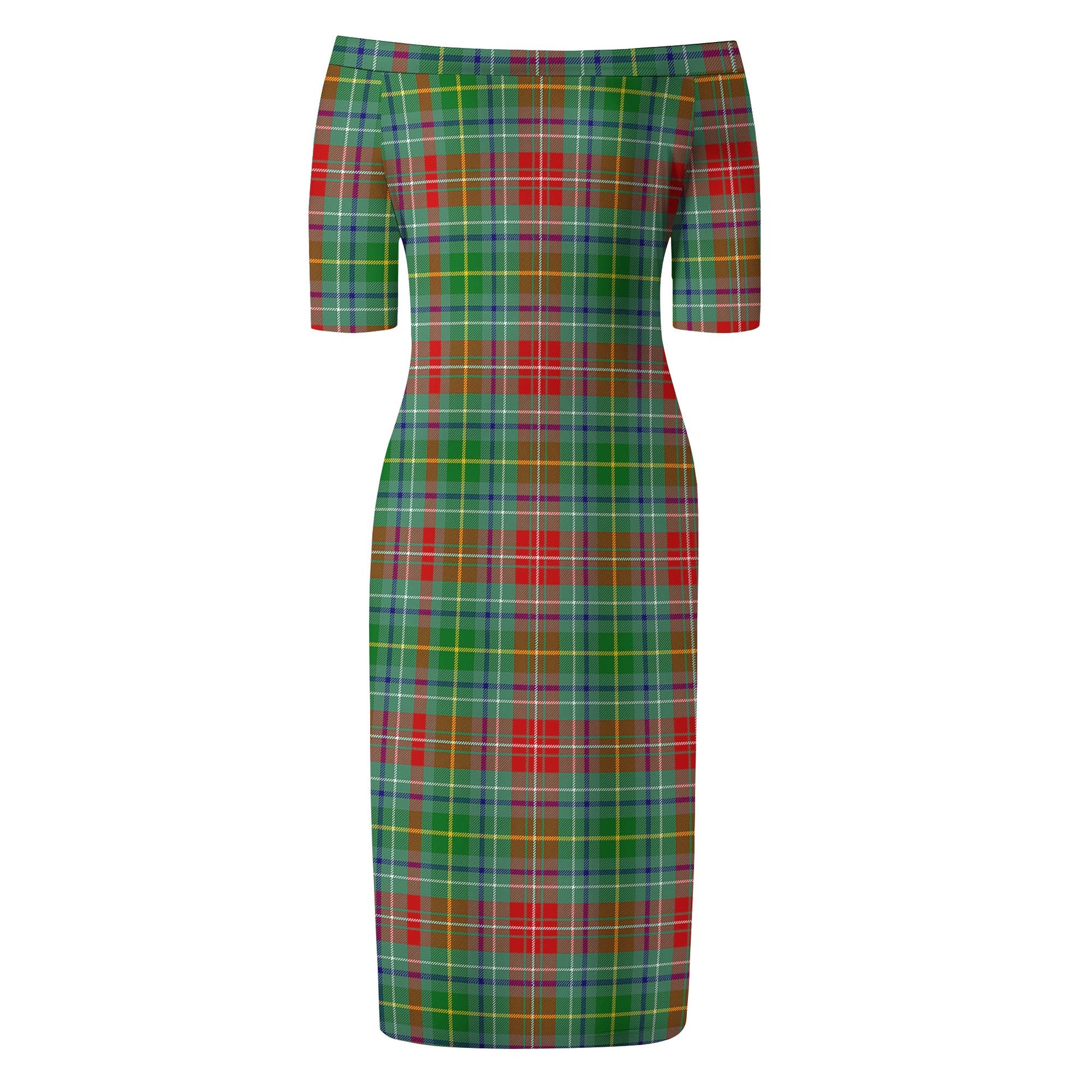 Muirhead Tartan Off Shoulder Lady Dress - Tartanvibesclothing