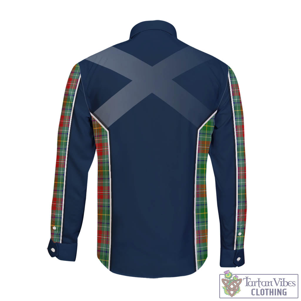 Tartan Vibes Clothing Muirhead Tartan Long Sleeve Button Up Shirt with Family Crest and Scottish Thistle Vibes Sport Style