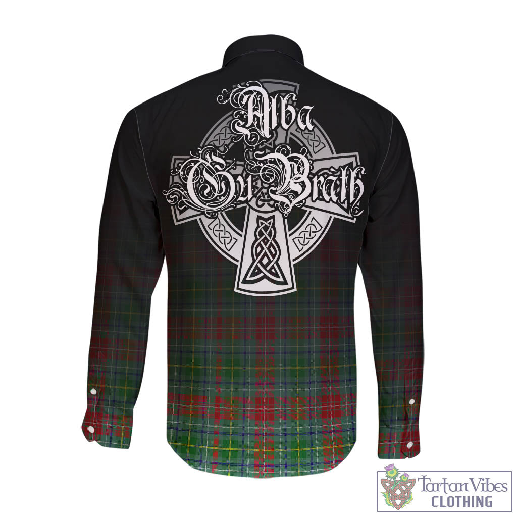 Tartan Vibes Clothing Muirhead Tartan Long Sleeve Button Up Featuring Alba Gu Brath Family Crest Celtic Inspired