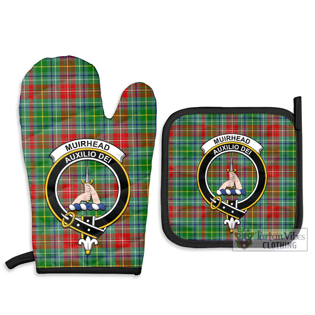 Tartan Vibes Clothing Muirhead Tartan Combo Oven Mitt & Pot-Holder with Family Crest