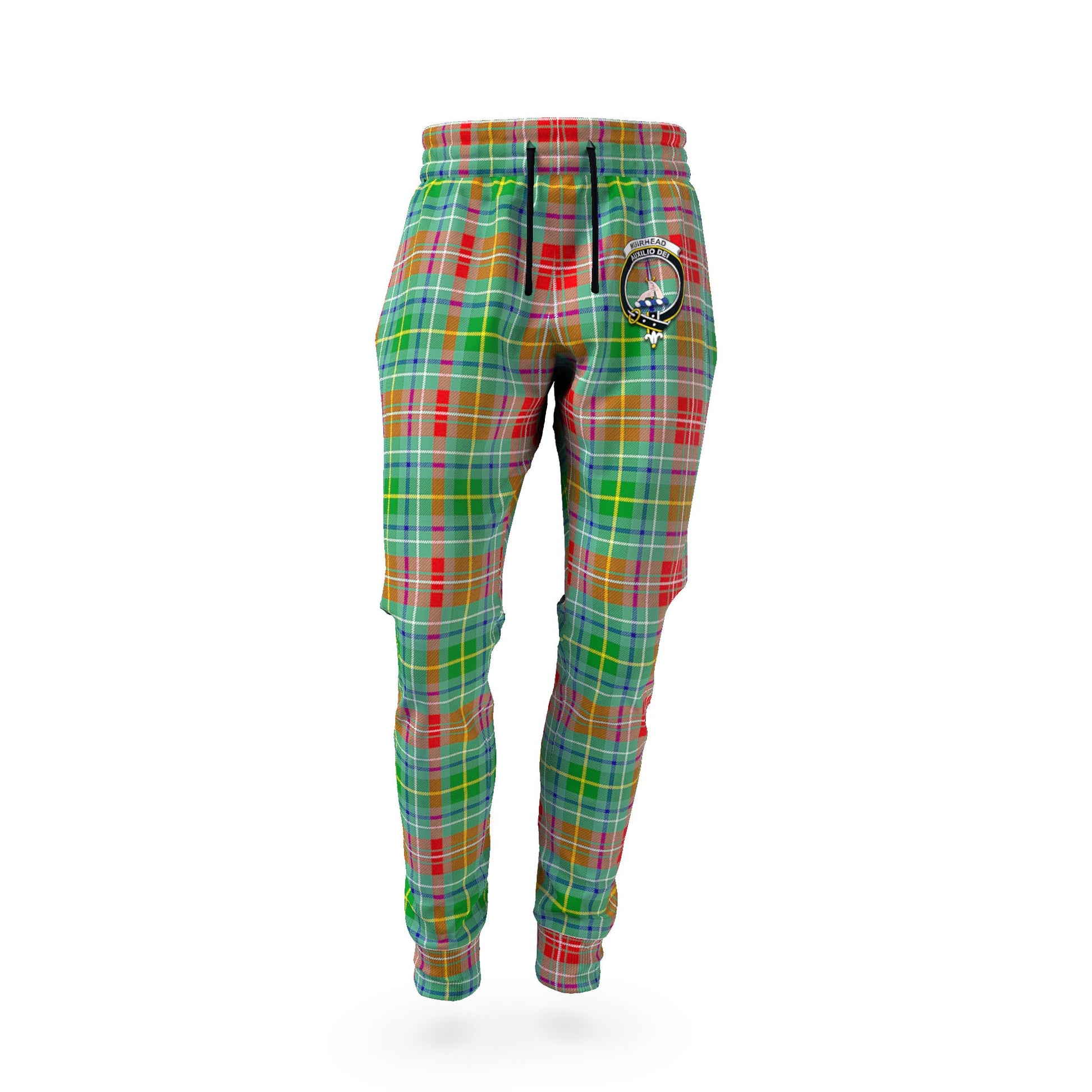 Muirhead Tartan Joggers Pants with Family Crest - Tartan Vibes Clothing