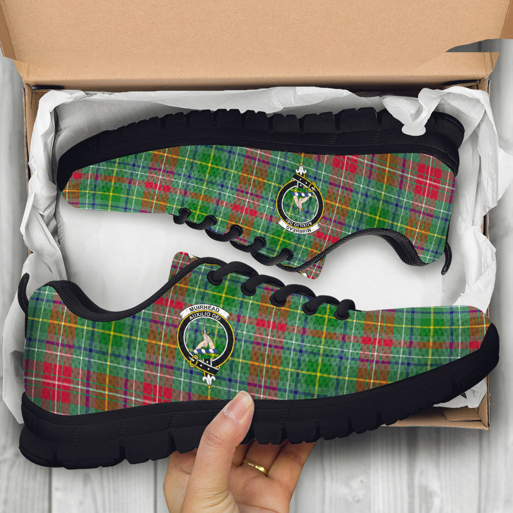 Muirhead Tartan Sneakers with Family Crest - Tartan Vibes Clothing