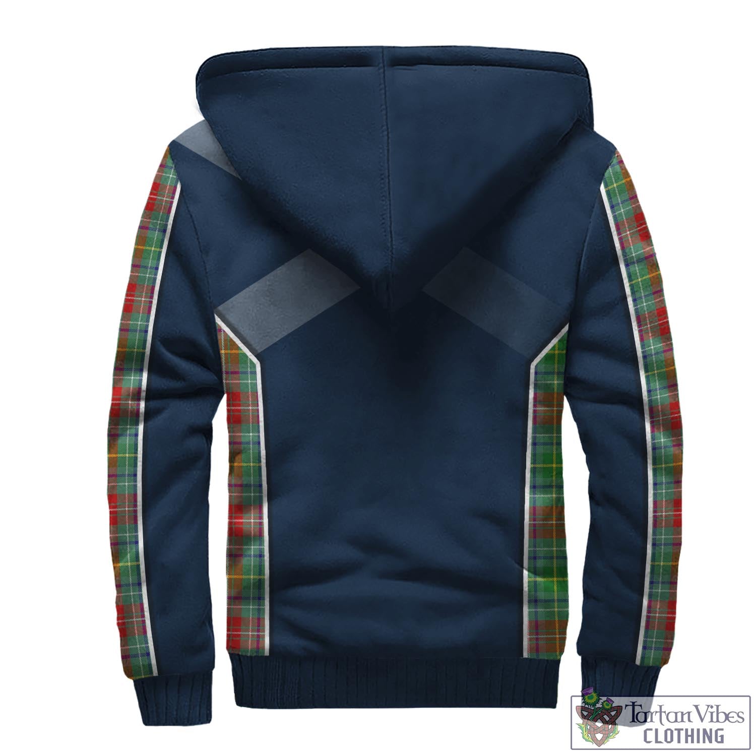 Tartan Vibes Clothing Muirhead Tartan Sherpa Hoodie with Family Crest and Scottish Thistle Vibes Sport Style