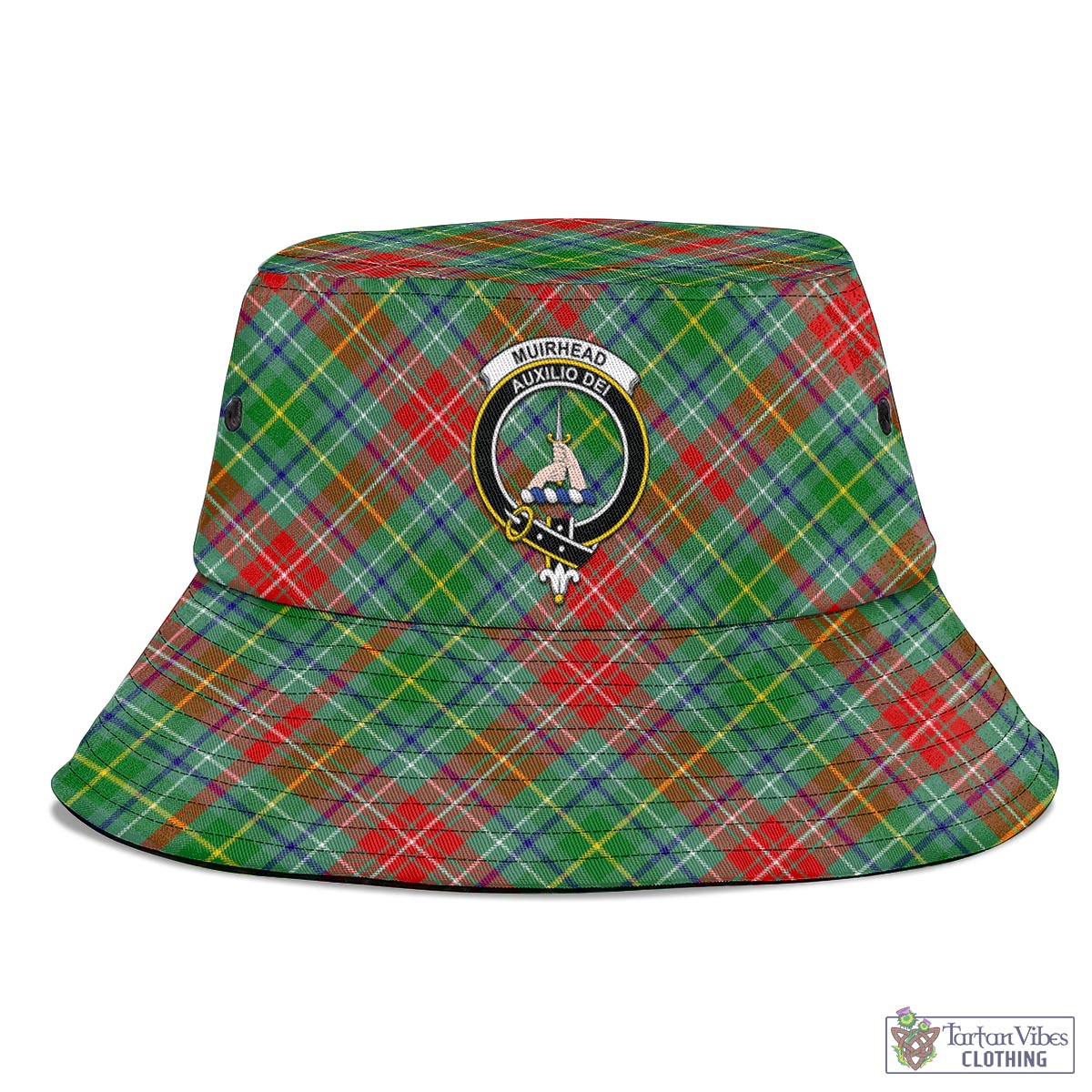 Tartan Vibes Clothing Muirhead Tartan Bucket Hat with Family Crest