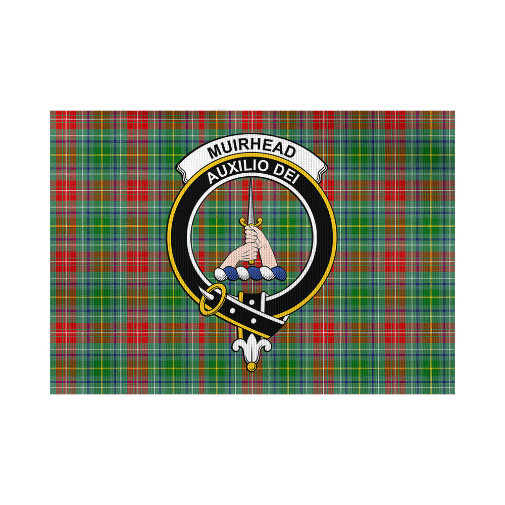 muirhead-tartan-flag-with-family-crest