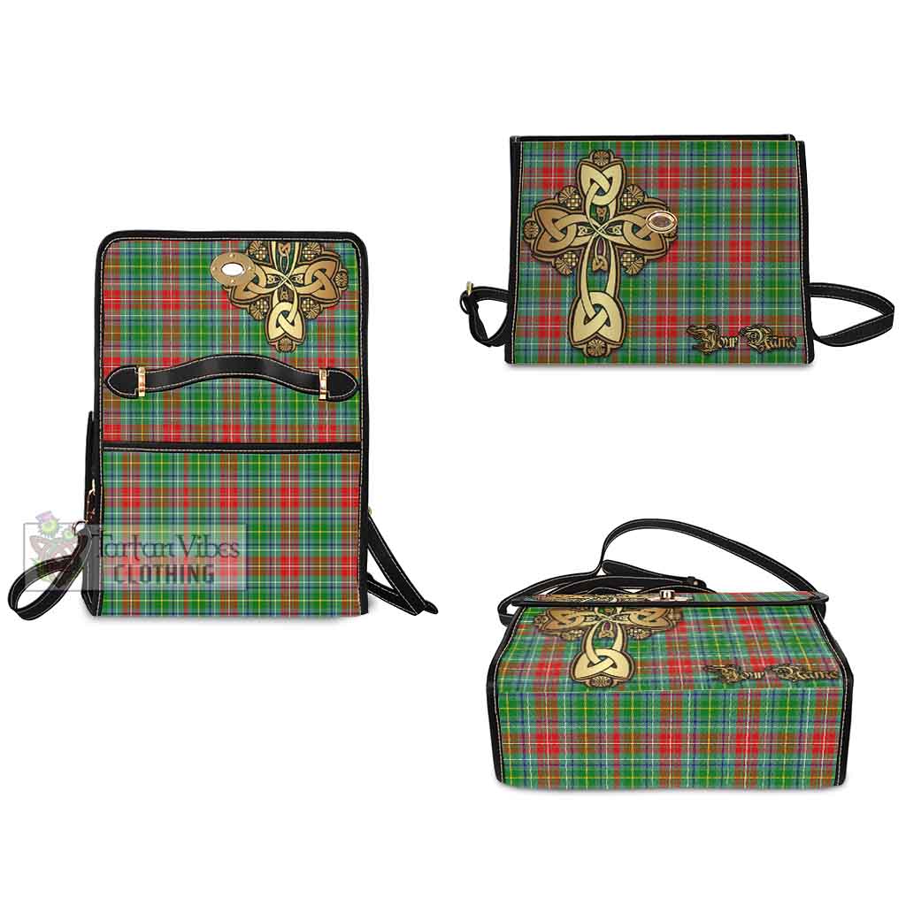 Tartan Vibes Clothing Muirhead Tartan Waterproof Canvas Bag Golden Thistle Celtic Cross Style