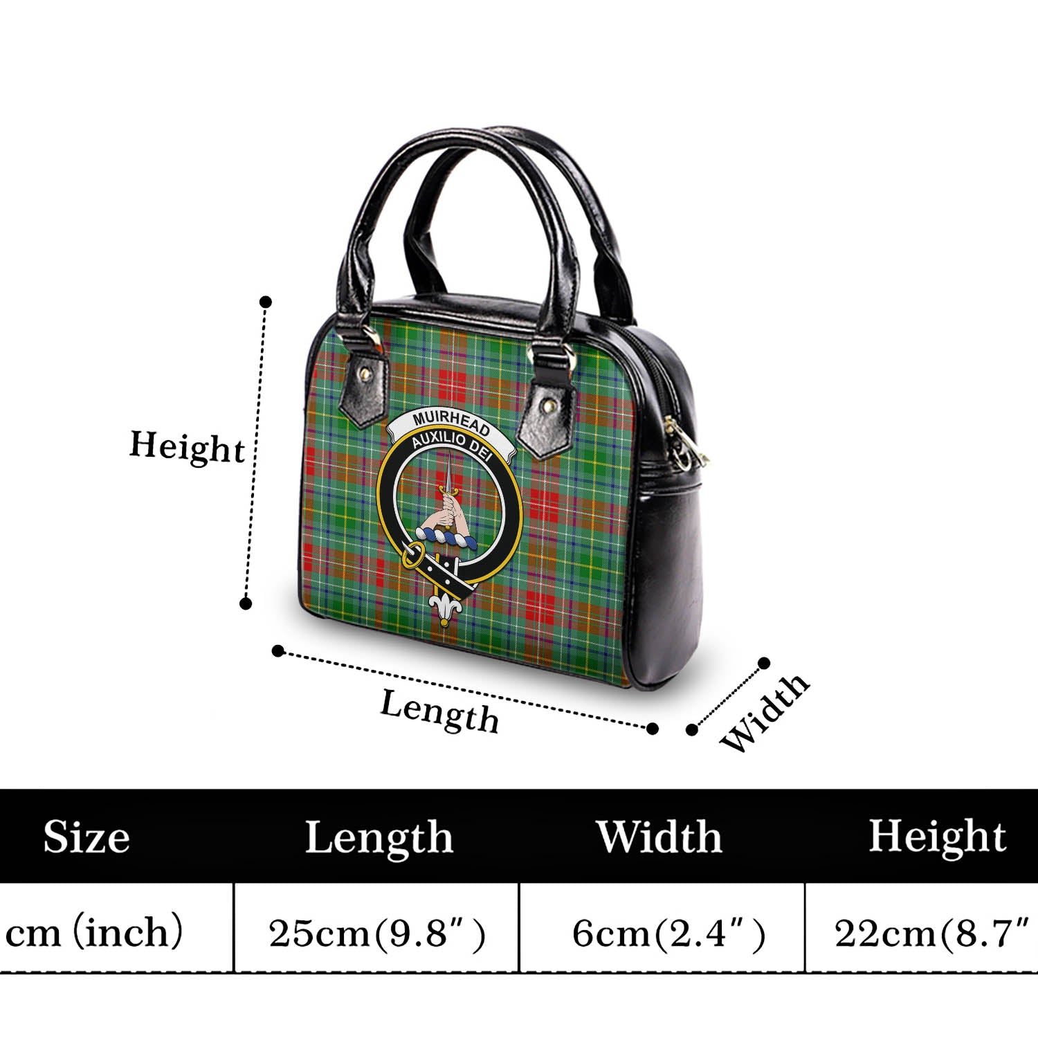 Muirhead Tartan Shoulder Handbags with Family Crest - Tartanvibesclothing