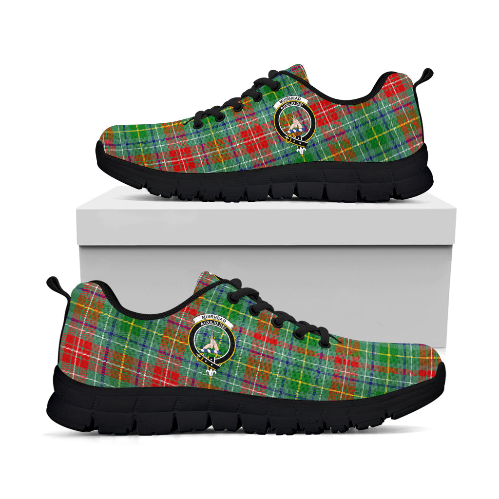 Muirhead Tartan Sneakers with Family Crest - Tartan Vibes Clothing