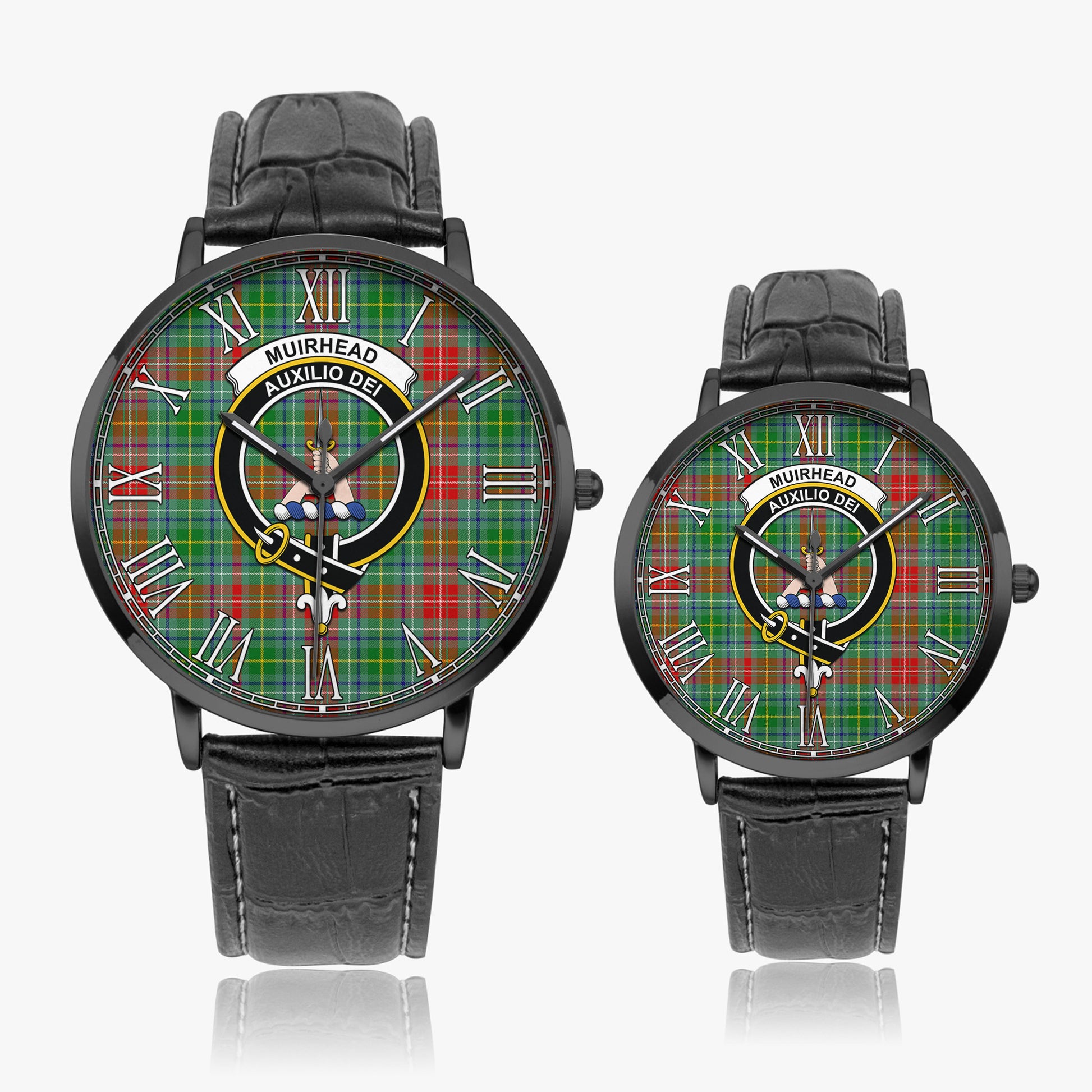 Muirhead Tartan Family Crest Leather Strap Quartz Watch - Tartanvibesclothing