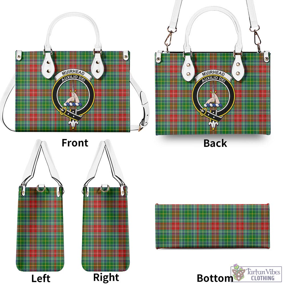 Tartan Vibes Clothing Muirhead Tartan Luxury Leather Handbags with Family Crest